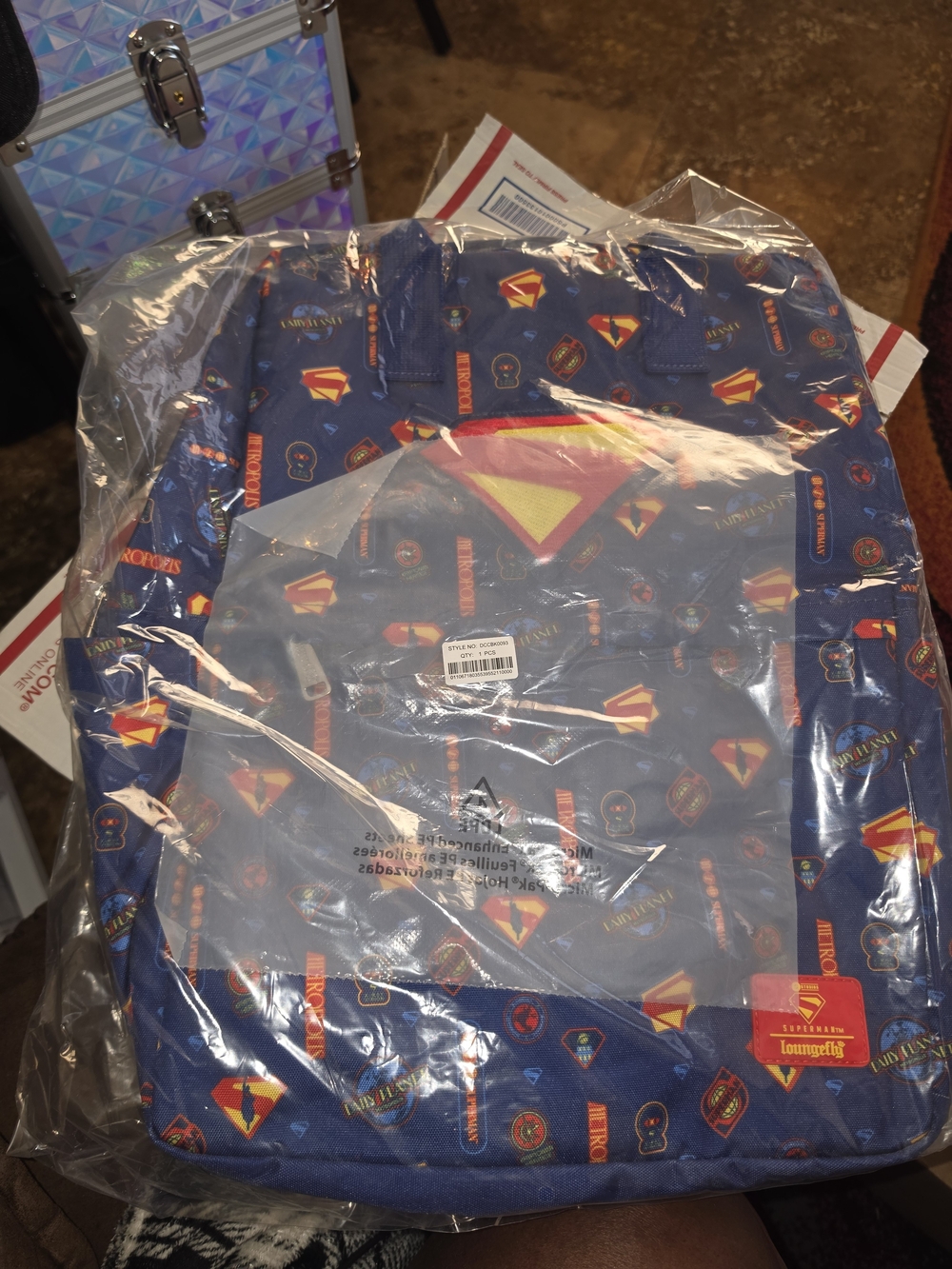 Looungefly DC Comics Superman Nylon Full-Size Backpack NWT